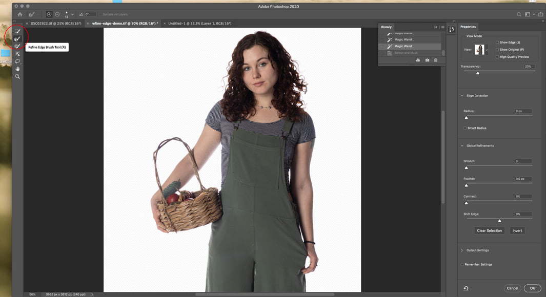 open refine edge in photoshop for mac
